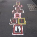disegno del gioco della campana su un marciapiede