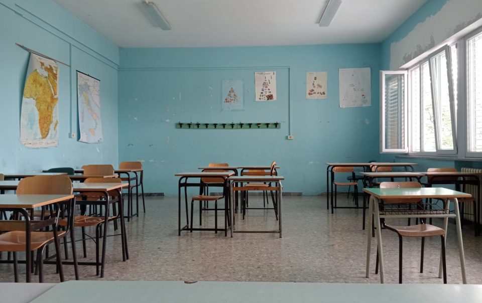 aula scolastica vista dalla cattedra